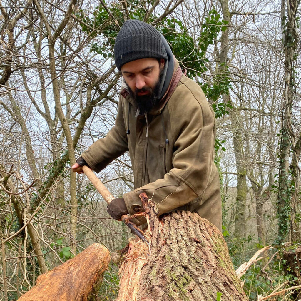 Jessie Watson-Brown, Matthew Bailey and Jamey Rhind-Tutt, bark tanners